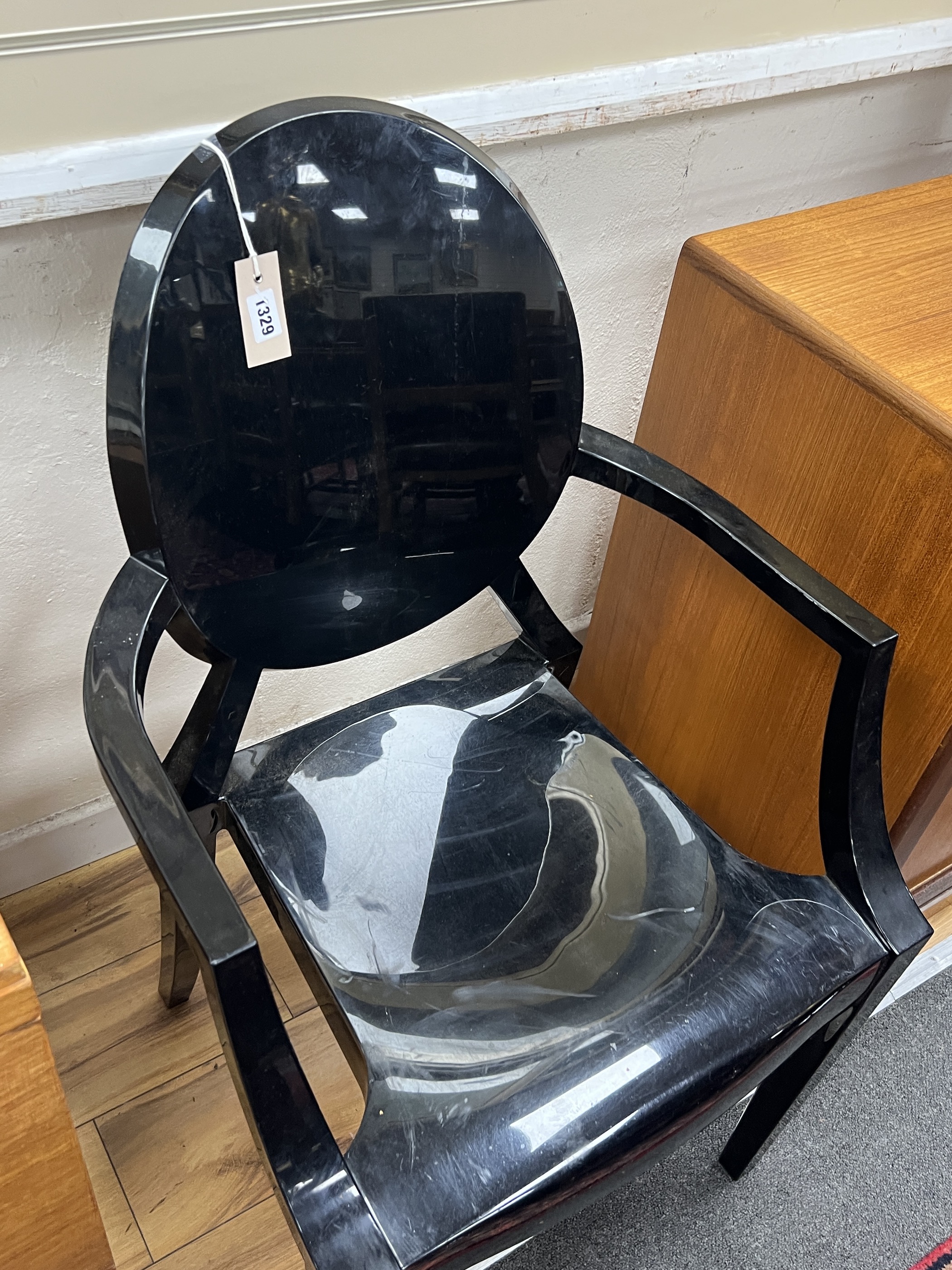 A Philip Stark 'Ghost' chair, width 54cm, depth 42cm, height 93cm